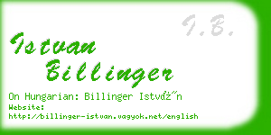 istvan billinger business card